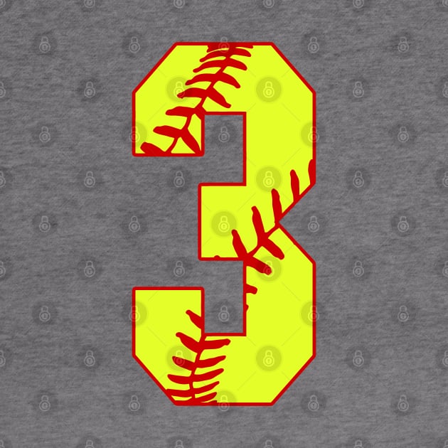 Fastpitch Softball Number 3 #3 Softball Shirt Jersey Uniform Favorite Player Biggest Fan by TeeCreations